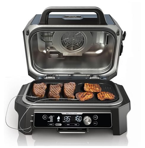 Churrasqueira Ninja Woodfire, com defumador, modelo OG951, com bluetooth para conectar APP