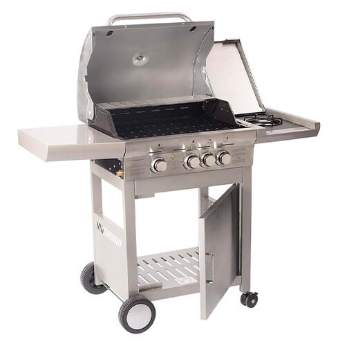 Mimo Style, Churrasqueira Inox a Gás de Carrinho com 3 Queimadores